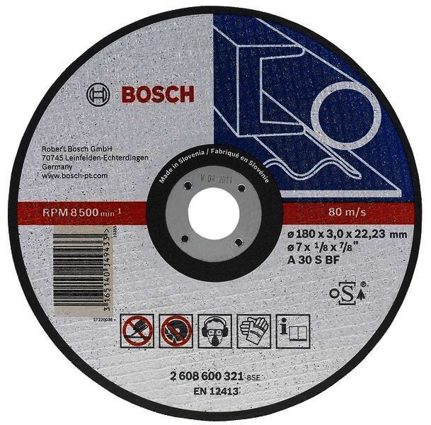 Абразивный отрезной круг Bosch по металлу 125x2,5 мм, изогнутый, 2608600221 ᐉ купить артикул 2608600221 в Киеве - супер-цена на запчасть – от 32 грн. – интернет-магазин Strument (Украина)