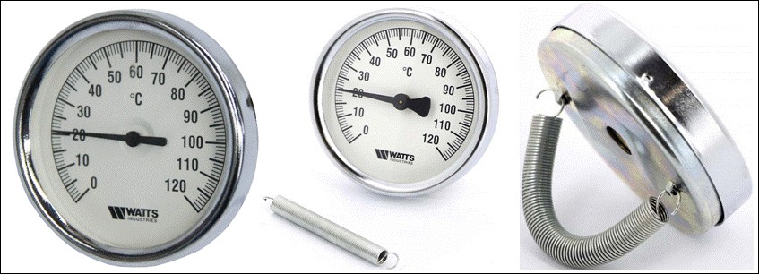 Термометр биметаллический накладной Watts F+R810 TCM (TAB 80/120 D-80mm 0-120°C) ᐉ купить артикул 10006505 в Киеве - супер-цена на запчасть – от  – интернет-магазин Strument (Украина)