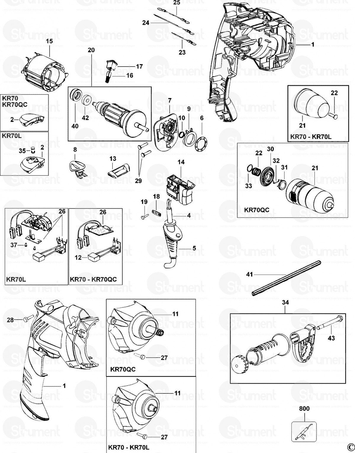 Black & Decker KR532 Spare Parts List Type: 1