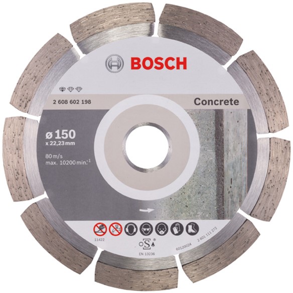 Алмазний диск Bosch Standard for Concrete 150-22,23 мм (2608602198) ᐉ купить артикул 948060STRU в Киеве - супер-цена на запчасть – от 392 грн. – интернет-магазин Strument (Украина)