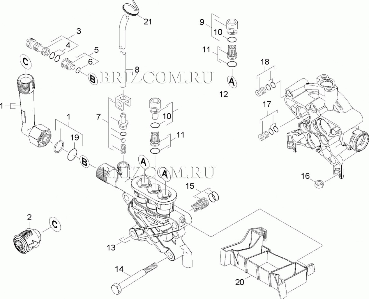 Запчасти для электрической мойки высокого давления Karcher K 6.91MD ...
