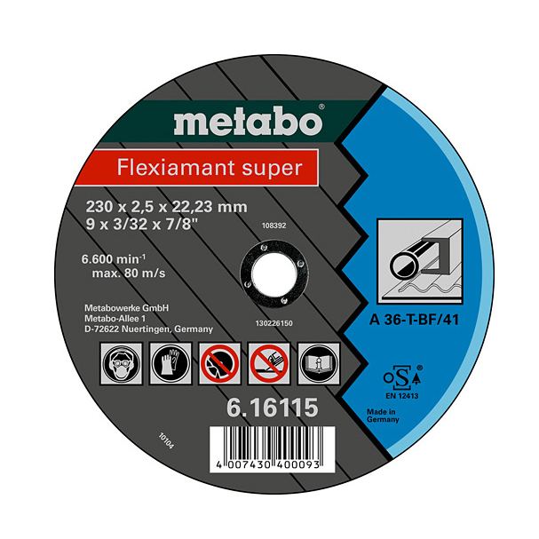 Отрезной круг METABO Flexiamant super 125 мм (616107000) ᐉ купить артикул 960550STRU в Киеве - супер-цена на запчасть – от 1216 грн. – интернет-магазин Strument (Украина)