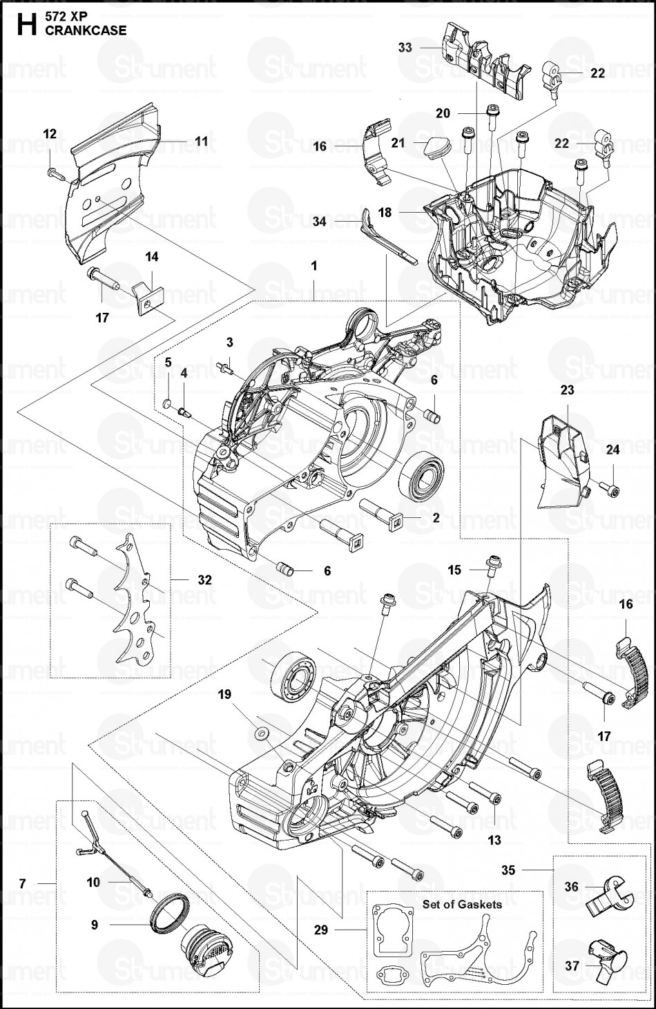Запчасти на бензопилу Husqvarna 572 XP/XPG купити